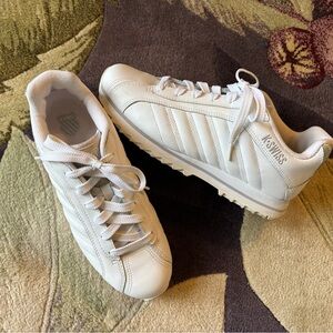 K-Swiss Classic White Lace-Up Sneakers size 9